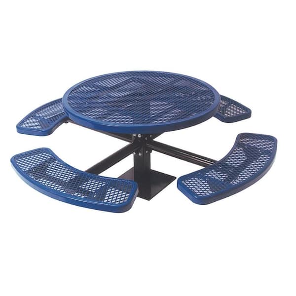 Ultra Play 46 in. Diamond Blue Commercial Park Round Table Surface Mount