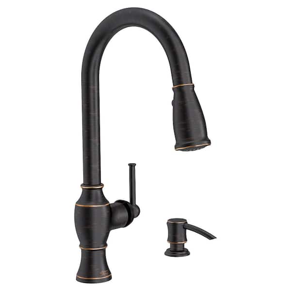 American Standard Marchand Single Handle Pull-Down Sprayer Kitchen Faucet in Legacy Bronze