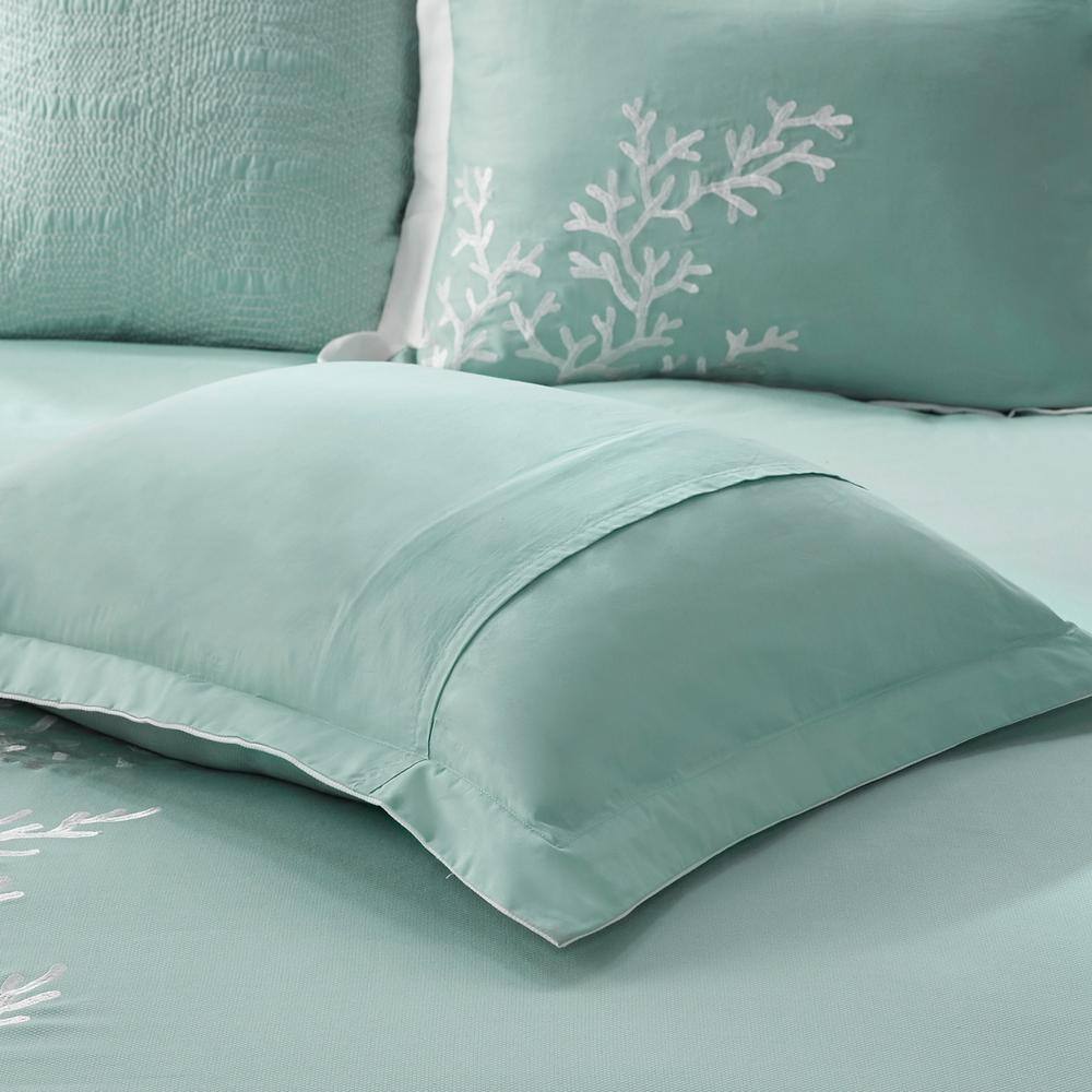 Aqua and White Cotton Nautical Full Comforter Set