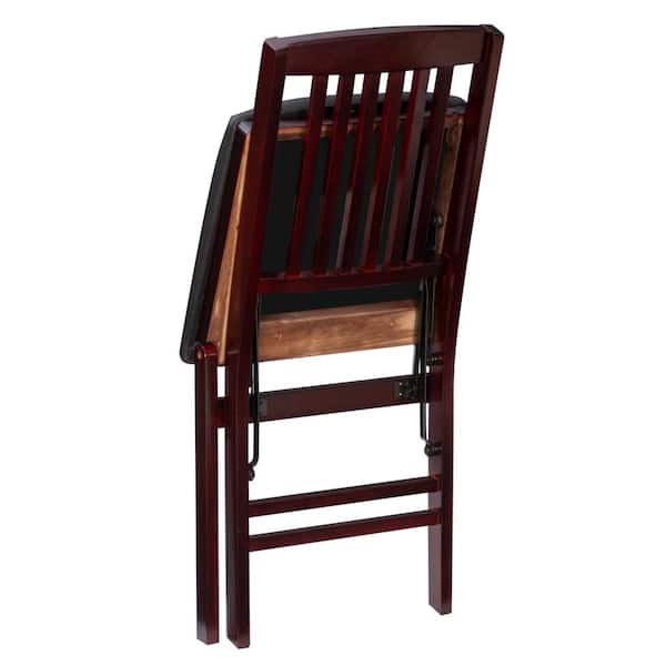 Linon Triena X-Back Folding Chair Set Of 2 - Merlot/Brown, Fully Assembled, Padded Seat - View #5