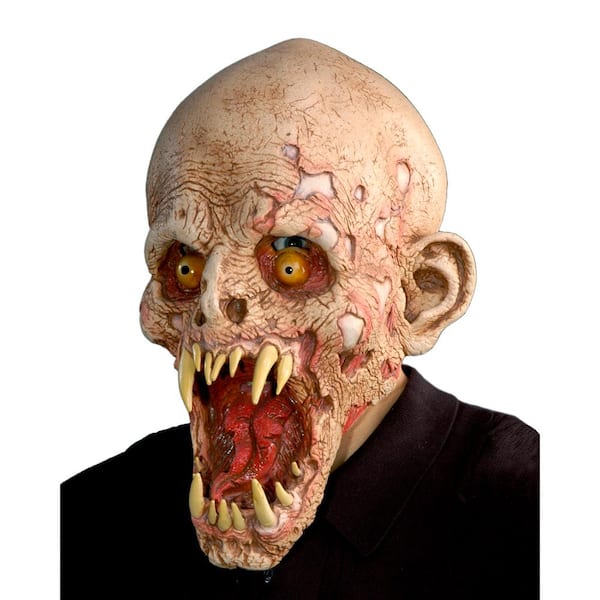 Zagone Studios Beige Full Over the Head Latex Schell Shocked Monster with Large Teeth Mask, Unisex, Adult Halloween Costume