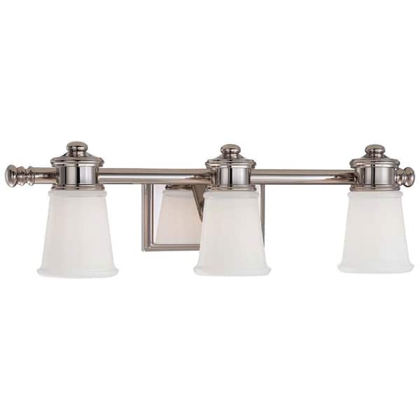 Minka Lavery 3-Light Polished Nickel Bath and Vanity Light