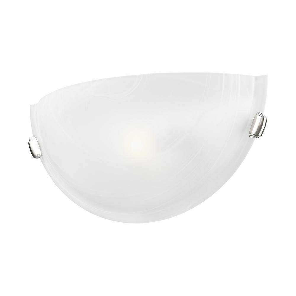 12.25" Brushed Nickel and White Wall Sconce Light