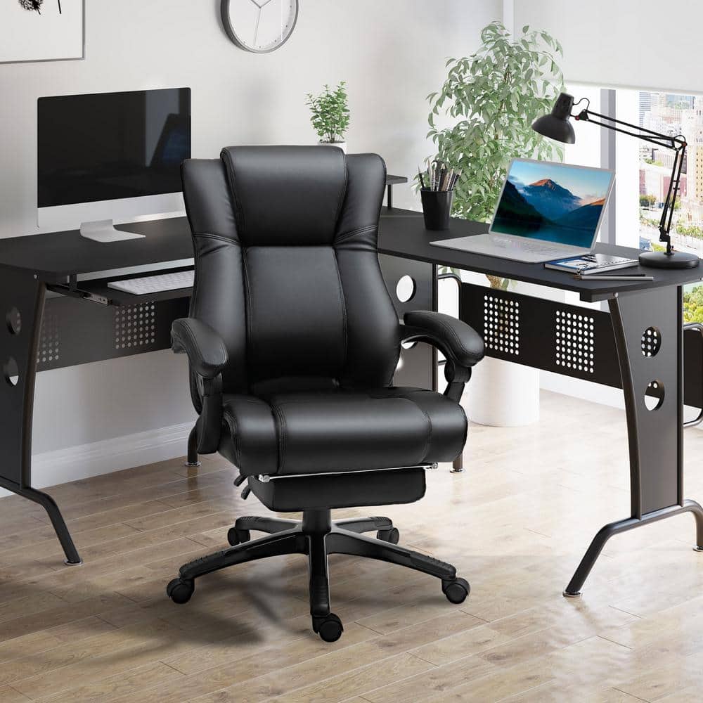 Black High Back Leather Swivel Executive Office Chair