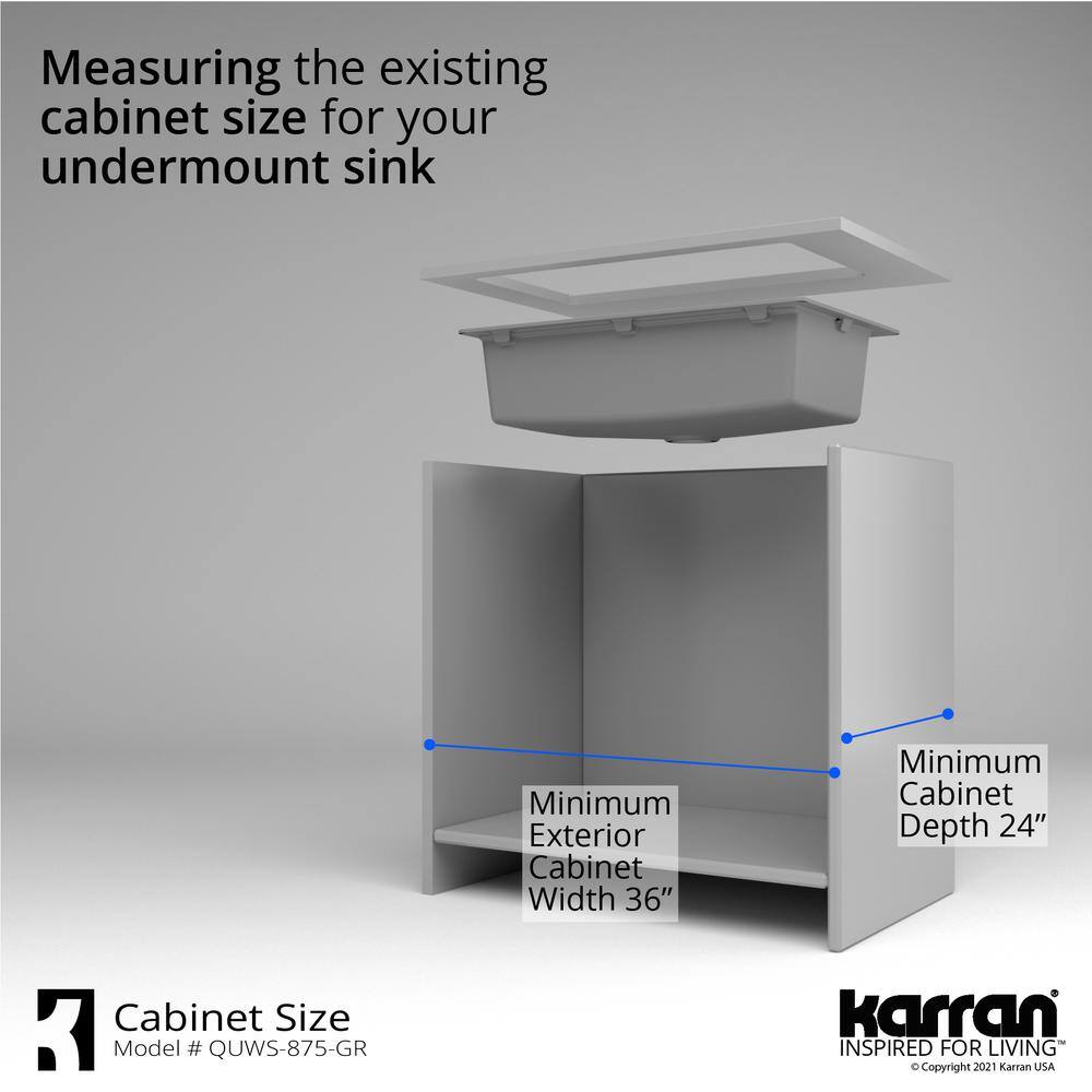 Gray Quartz Single Bowl Undermount Workstation Kitchen Sink