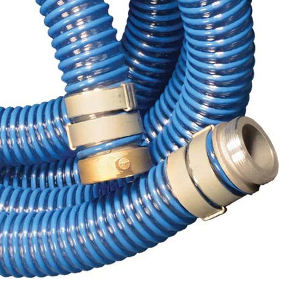 Blue 2-Inch Diameter 20-Foot PVC Flexible Pool Hose with Aluminum Couplings, 2 Pack