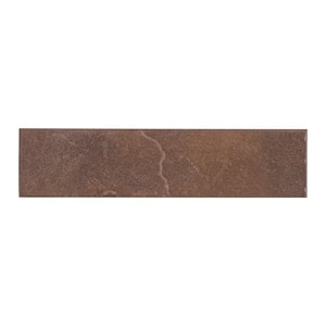 Continental Slate Indian Red 3 in. x 12 in. Porcelain Bullnose Floor and Wall Tile (0.25702 sq. ft. / piece)