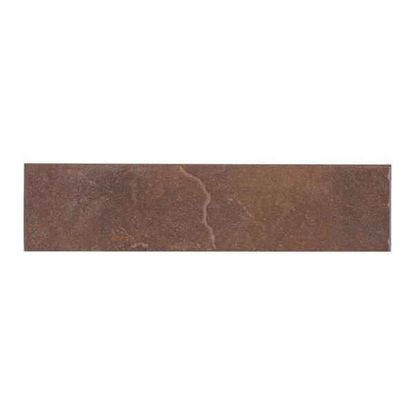 Daltile Continental Slate Indian Red 3 in. x 12 in. Porcelain Bullnose Floor and Wall Tile (0.25702 sq. ft. / piece)