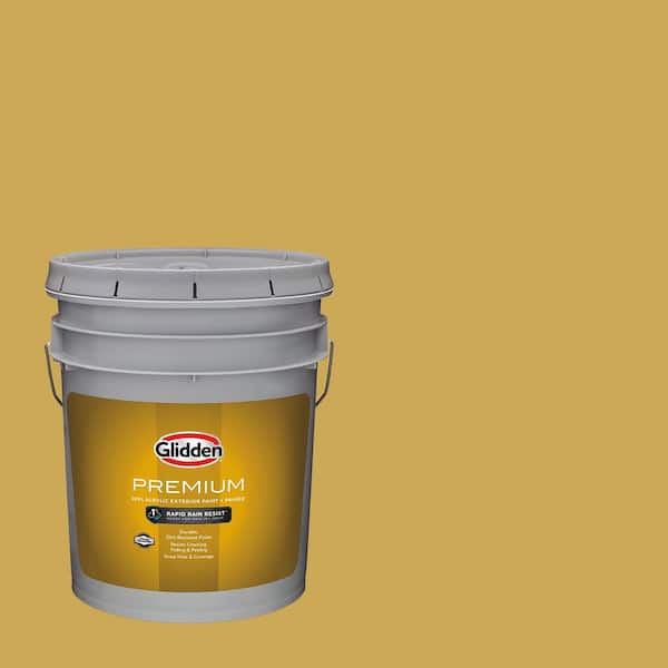 Glidden Premium 5 gal. Glorious Gold PPG1107-6 Semi-Gloss Exterior