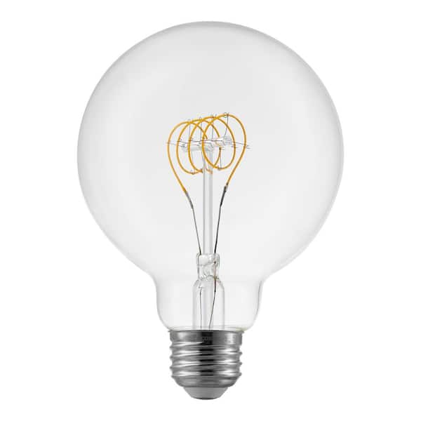 EcoSmart 40-Watt Equivalent G30 Dimmable Horizontal Filament LED Vintage Edison Light Bulb Soft White (1-Pack)