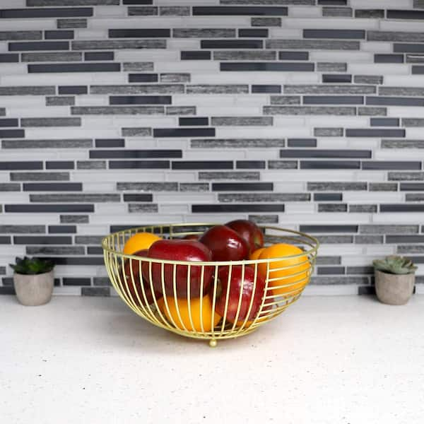 Decorative Fruit Bowl And Mosaic Glass Fruits