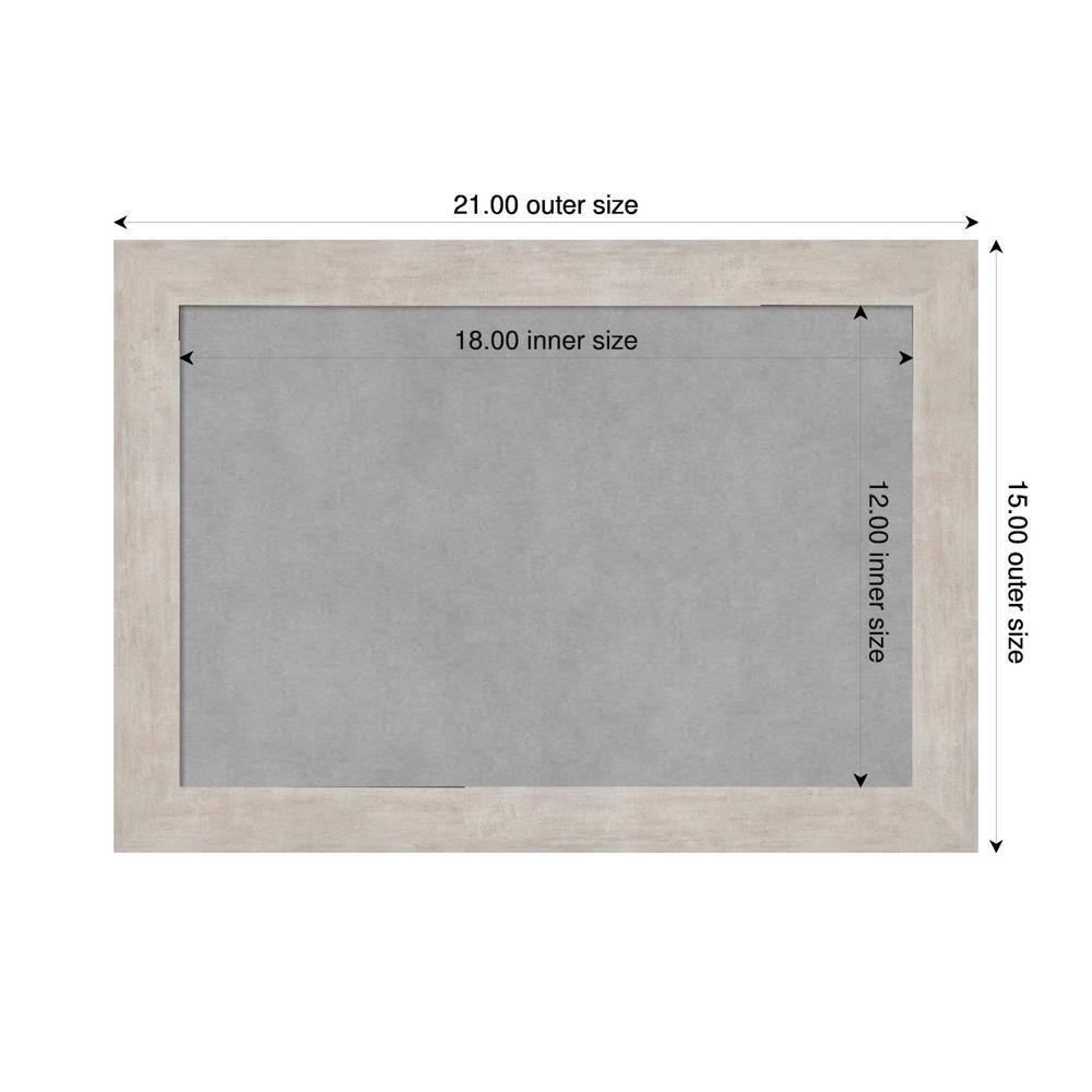 Modern Grey Wood and Metal Magnetic Memo Board