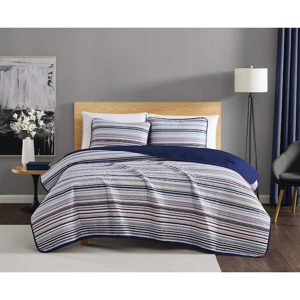 Truly Soft Teagan Stripe Stripe Full/Queen 3 Piece Mulitcolor Microfiber Quilt Set