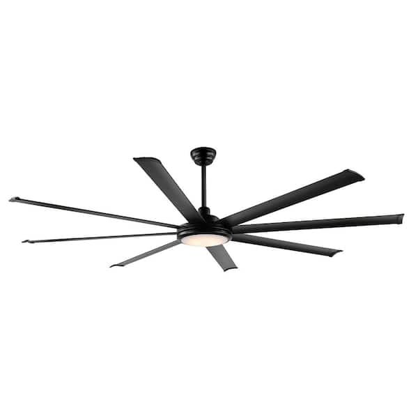 WINGBO 96 in. LED Indoor Black Ceiling Fan with Remote