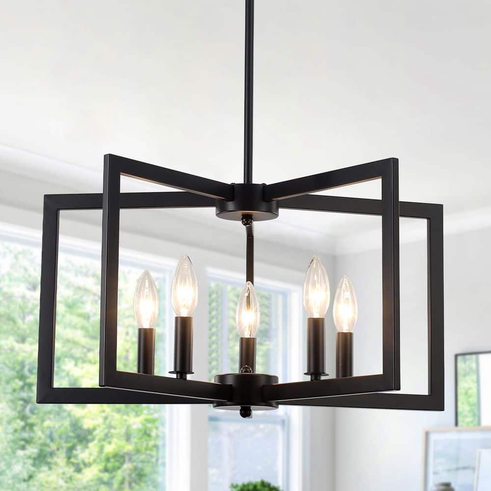 5-Light Farmhouse Rectangular Black Hanging Linear Island Chandelier Lighting for Kitchen Island price history on PriceWatchPro
