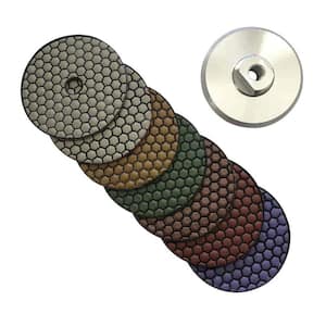 Ediamondtools 6 In Dry Polishing Pad Set 50 3000 Grit With Rubber Backing Pad For Granite Marble Concrete Countertops Rdpr The Home Depot