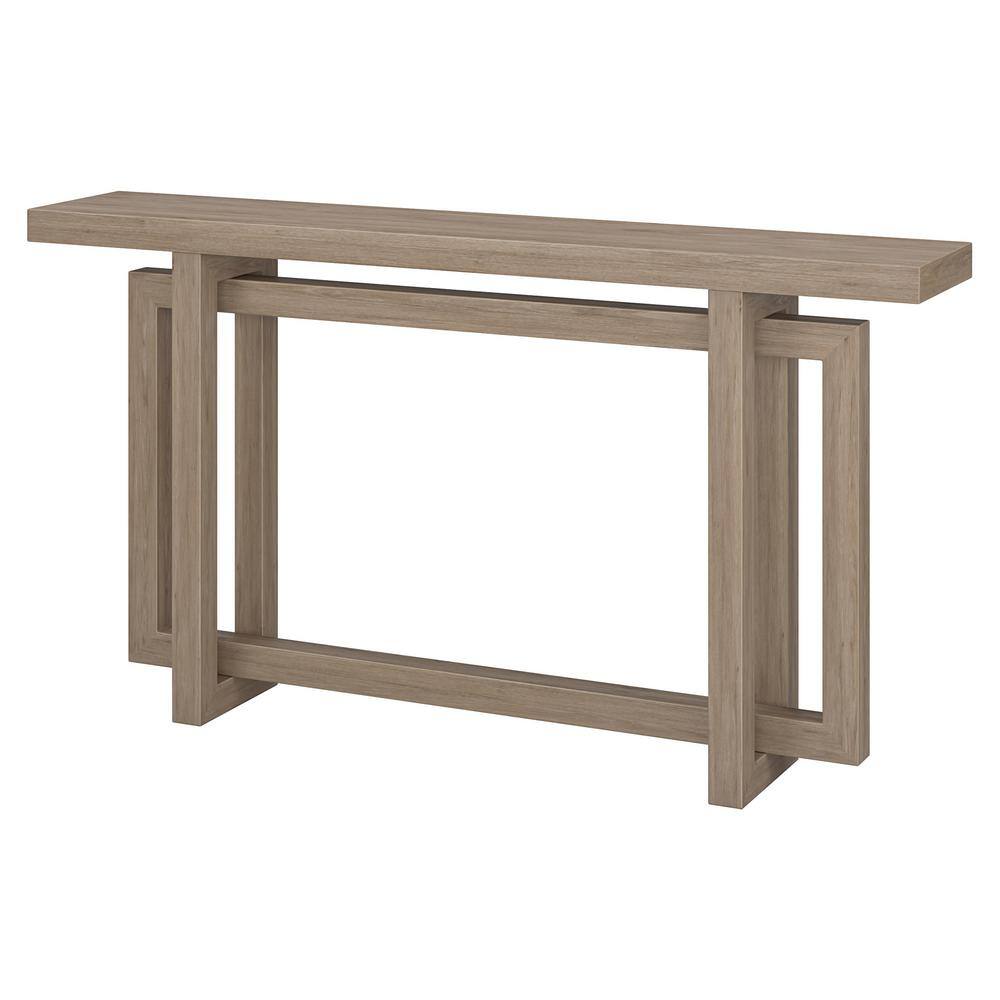 Antiqued Gray Oak MDF Hallway Table with Storage