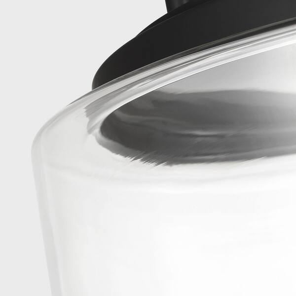 Generation Lighting - Anders Large 1-Light Midnight Black Pendant Light with Clear Glass Shade