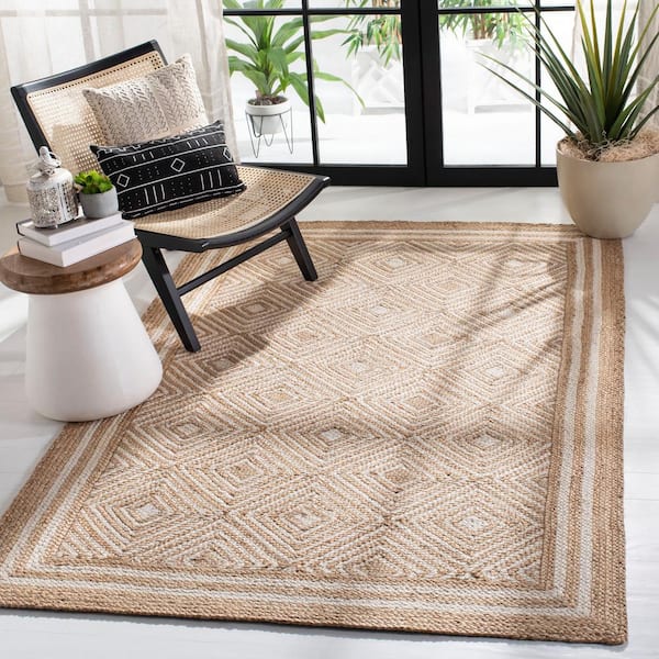 Natural Fiber 4 ft. x 6 ft. Natural/Ivory Geometric Area Rug