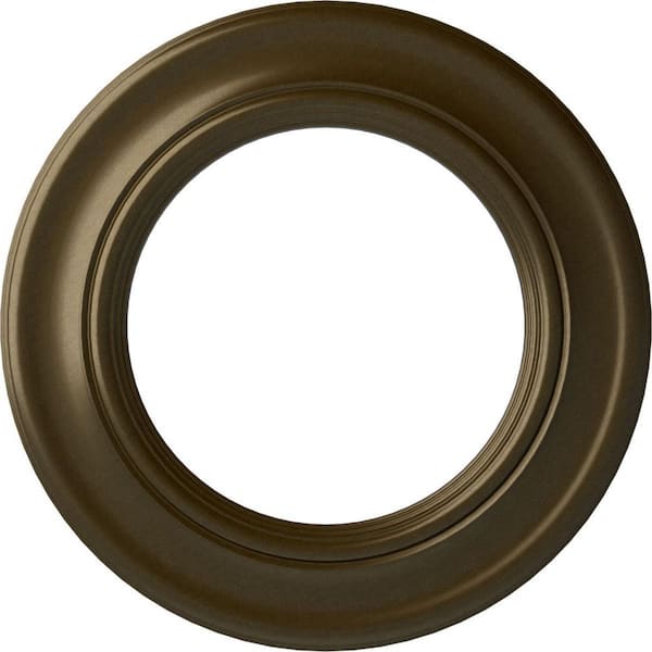 Ekena Millwork 20-7/8" x 12-7/8" ID x 1" Holmdel Urethane Ceiling Medallion (Fits Canopies upto 12-7/8"), Brass