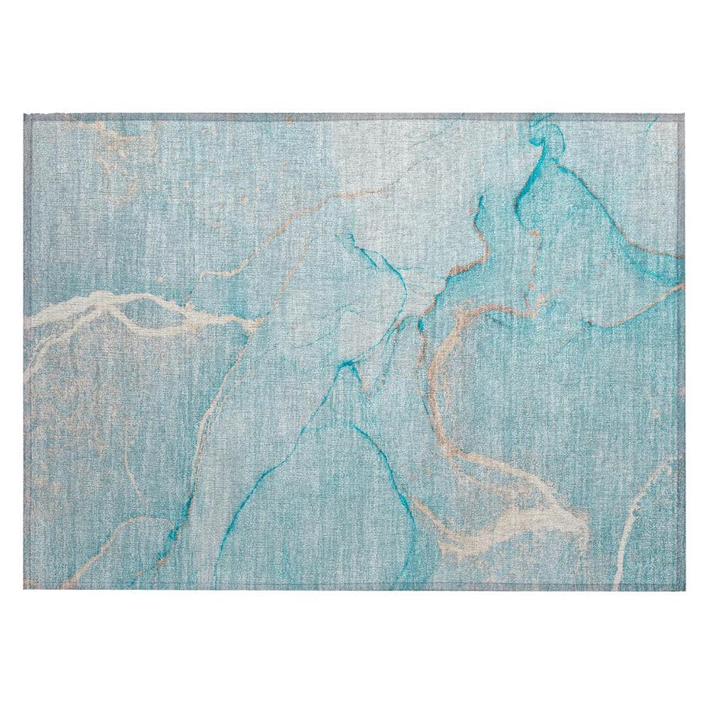 Teal 2 ft. x 3 ft. Abstract Indoor/Outdoor Area Rug price history on PriceWatchPro