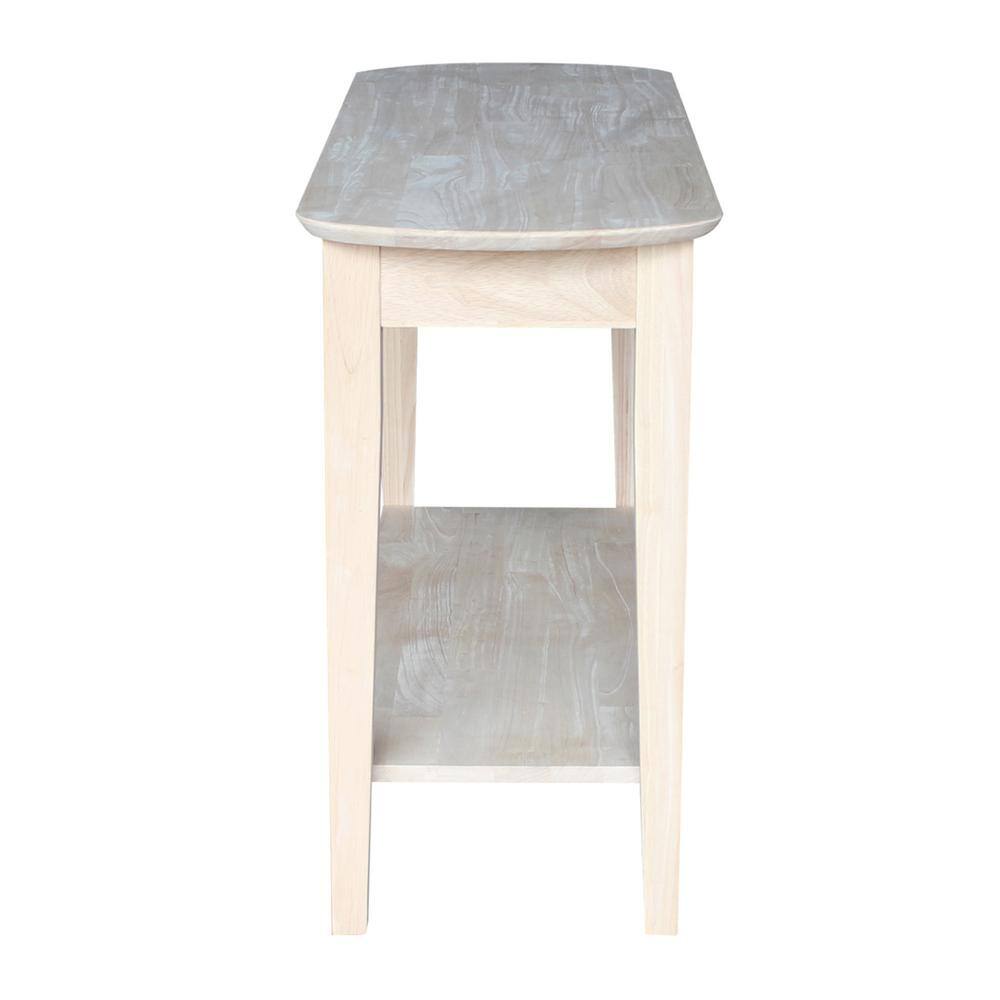 Unfinished Parawood Philips Oval Sofa Table with Storage