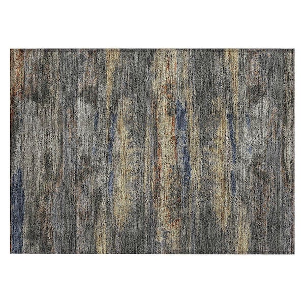 Chantille Machine Washable Indoor/Outdoor Abstract ACN942 Graphite 1 ft. 8 in. x 2 ft. 6 in. Area Rug