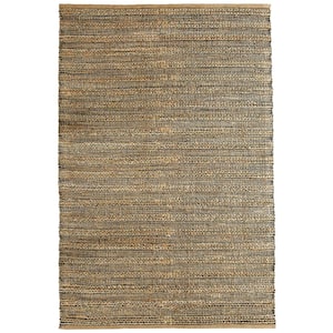 Gray/Tan 7 ft. 9 in. x 9 ft. 9 in. Natural Jute and Chenille Handwoven LR03302 Area Rug