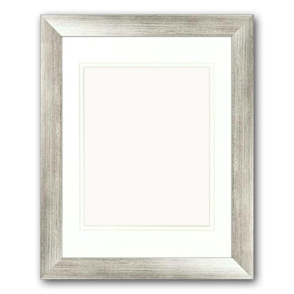 PTM Images 1-Opening. 8 in x 10 in. Matted Silver Portrait Frame (Set of 2)