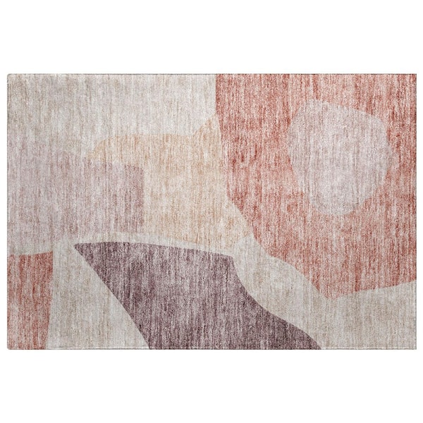 Dream Shag Premium Machine Washable Abstract ADS665 Blush 2 ft. x 3 ft. Accent Rug