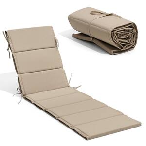 24 in. x 80 in. 1-Piece CushionGuard Deep Seating Outdoor Chaise Lounge Cushion in Beige