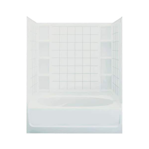 STERLING Ensemble 42 in. x 60 in. x 74-1/4 in. Standard Fit Bath and Shower Kit in White