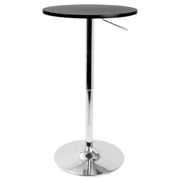 Lumisource Black and Chrome Adjustable Bar Table