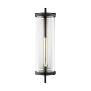 Eastham 7.875 in. W x 29 in. H Textured Black Outdoor Hardwired Extra Large Wall Lantern Sconce with No Bulbs Included