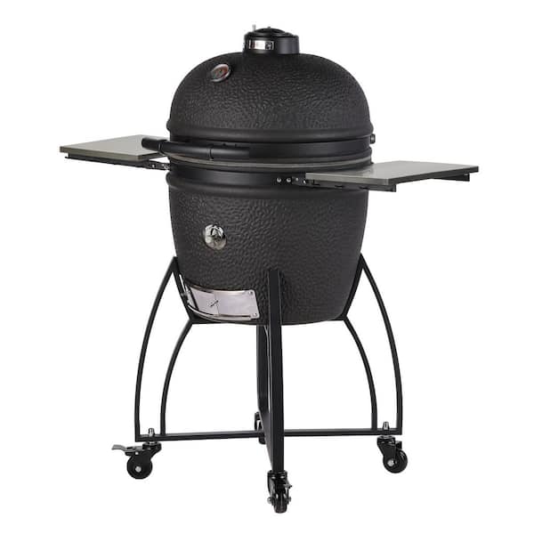 Platinum 26 in. Kamado - Large Ceramic Grill and Smoker - Matte Black