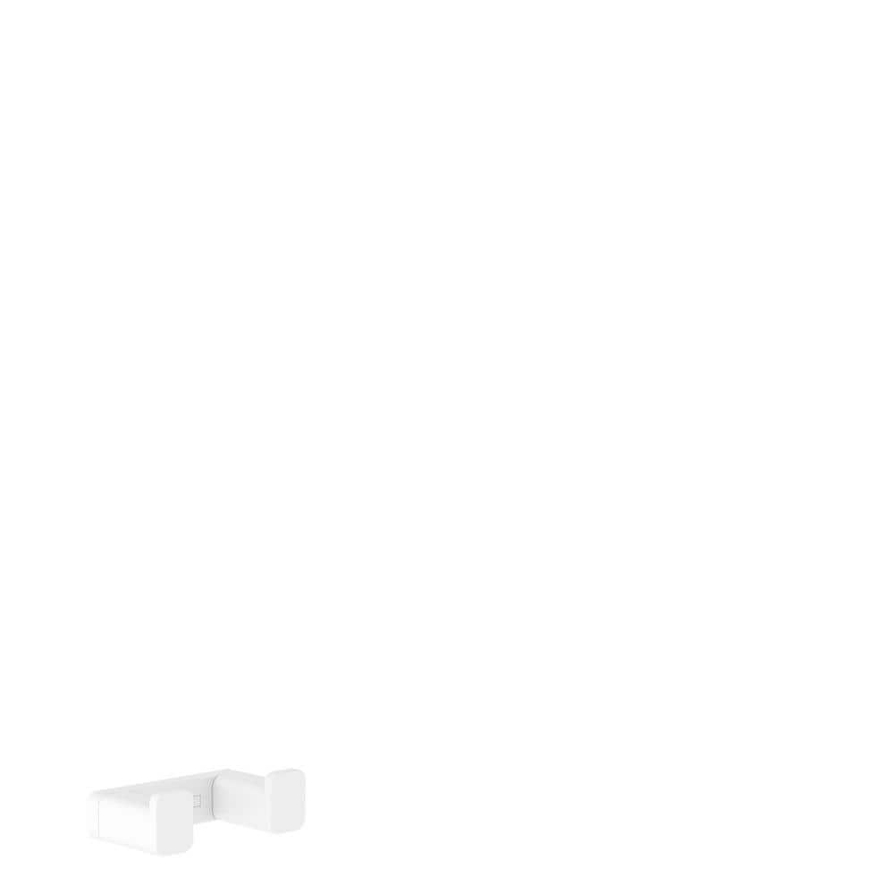 Matte White Metal Double Robe Hook for Wall Mount