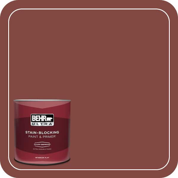 BEHR ULTRA 1 qt. #S140-7 Deco Red Extra Durable Flat Interior Paint & Primer