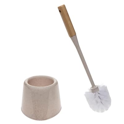 Natural Plant Based Toilet Brush and Holder with Bamboo Handle