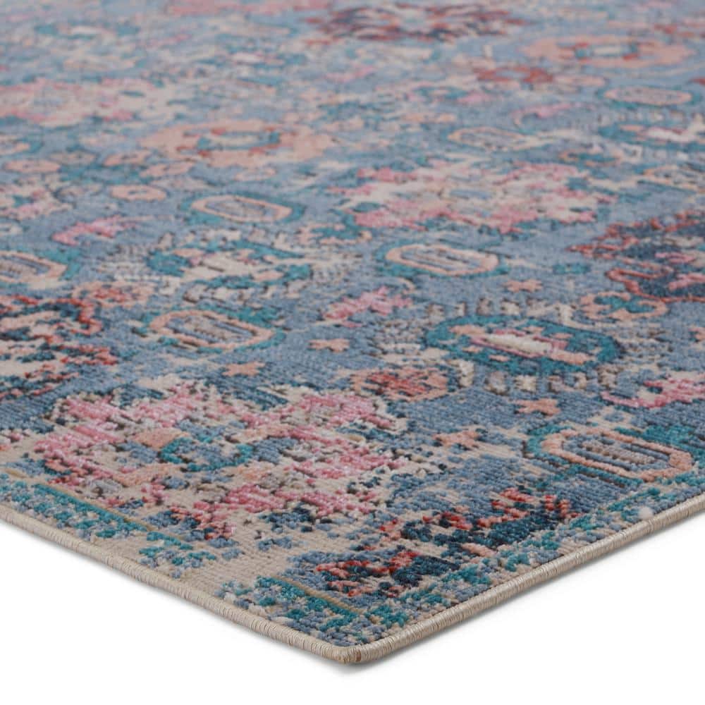 Swoon Blue Synthetic Rectangular Washable Area Rug 2'6"x4'