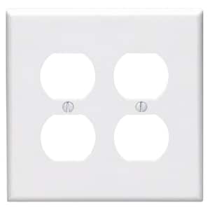 White 2-Gang Duplex Outlet Wall Plate (1-Pack)