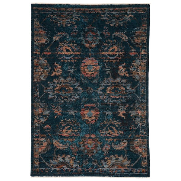 Jaipur Living Milana Blue/Blush 7 ft. 10 in. x 11 ft. 1 in. Oriental Area Rug