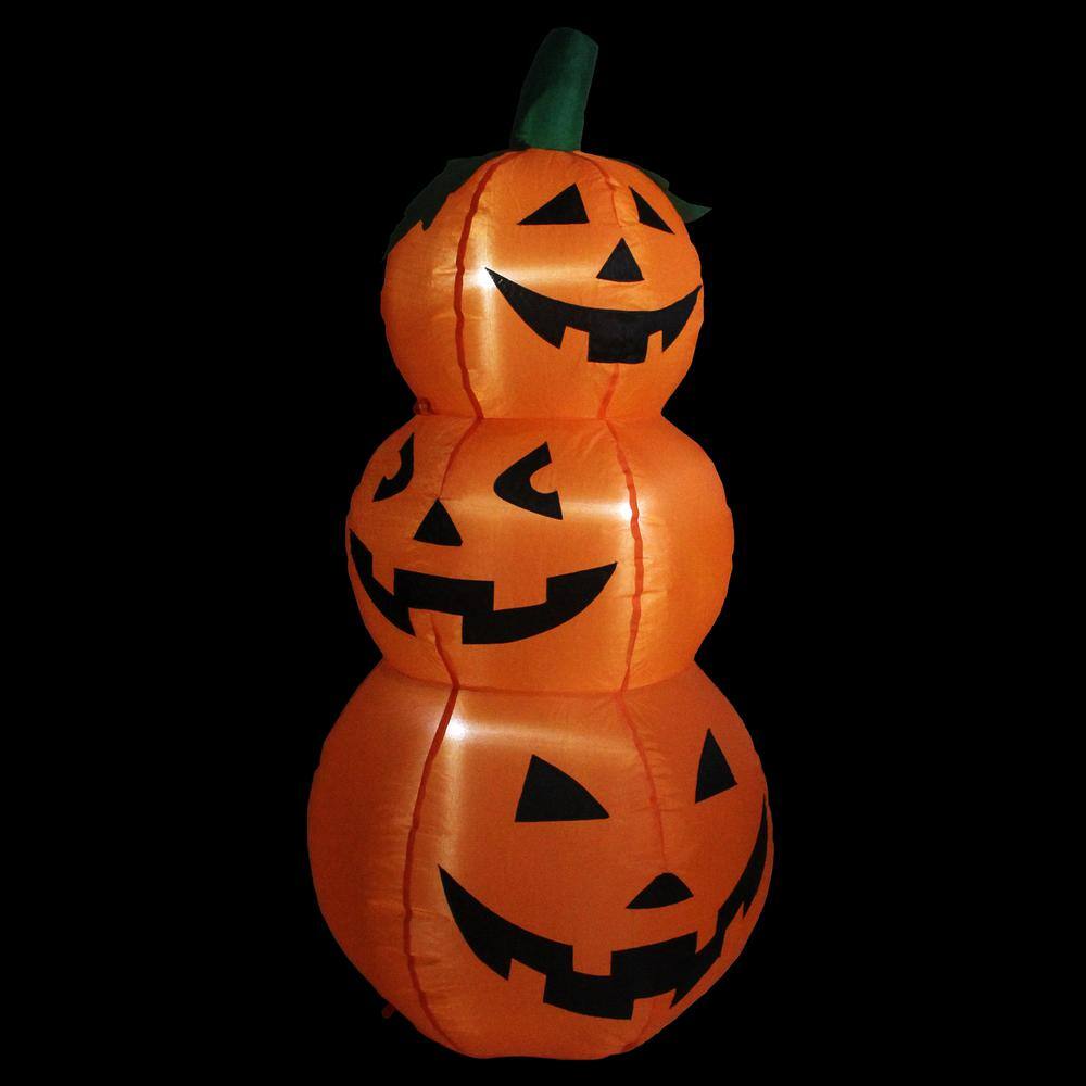 Northlight 3.5 Ft. Inflatable Lighted Pumpkin Trio Halloween Outdoor ...