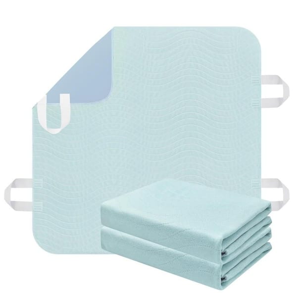4-Layer Waterproof With Handles 34 in. x 36 in. Incontinence Bed Pads, Mattress Protector Washable Underpads 2-Pack