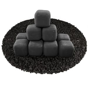4 in. Dark Gray Ceramic Fire Squares Other Fire Pit and Fireplace Outdoor Heating Accessory (14-Pack)