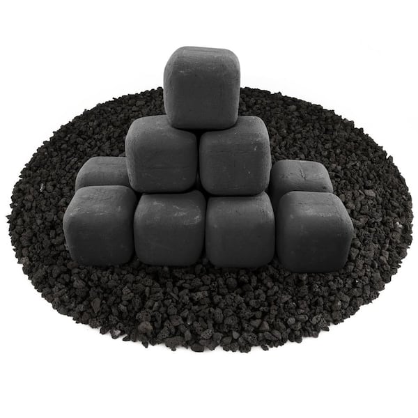 Fire Pit Essentials 4 in. Dark Gray Ceramic Fire Squares Other Fire Pit and Fireplace Outdoor Heating Accessory (14-Pack)