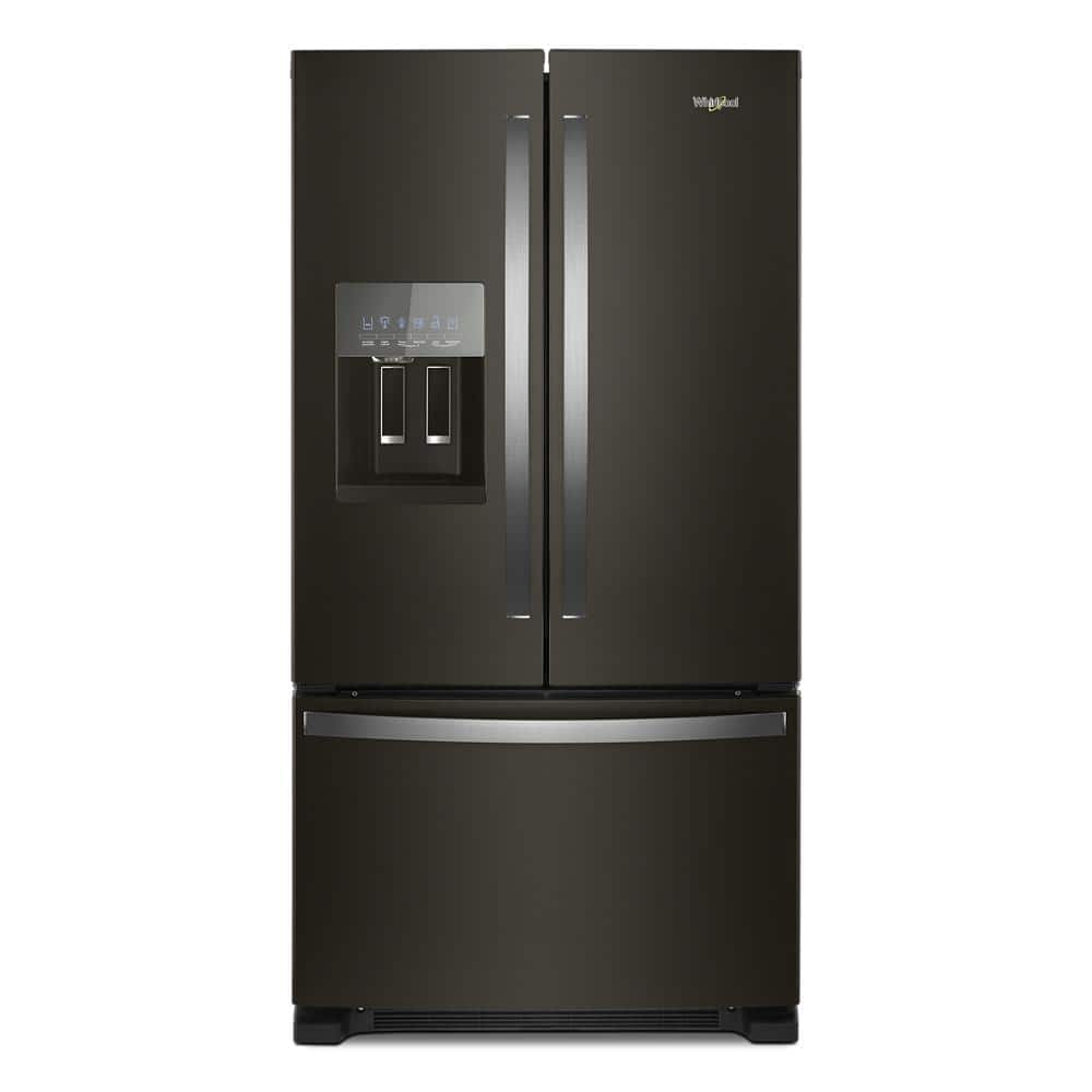 Whirlpool 20 cu. ft. French Door Refrigerator in Fingerprint Resistant Black Stainless with Internal Water Dispenser Counter Depth