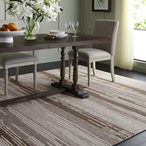 Martha Stewart Natural/Beige 3 ft. x 5 ft. Abstract Striped Area Rug