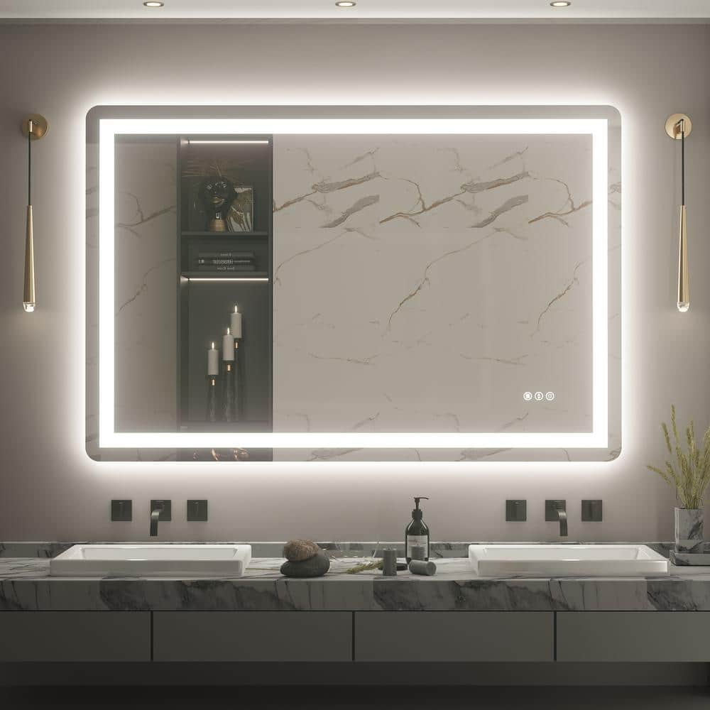 48 in. W x 32 in. H Rectangular Frameless Front and Backlit LED Lighted Wall Mounted Bathroom Vanity Mirror price history on PriceWatchPro