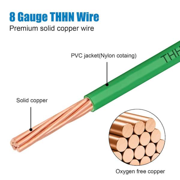 15 ft. 8 Gauge Stranded Copper Wire Rated 600V Indoor/Outdoor