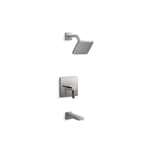 KOHLER Parallel Rite-Temp Single Handle Bath And Shower Trim Kit 1.75 GPM in Vibrant Titanium